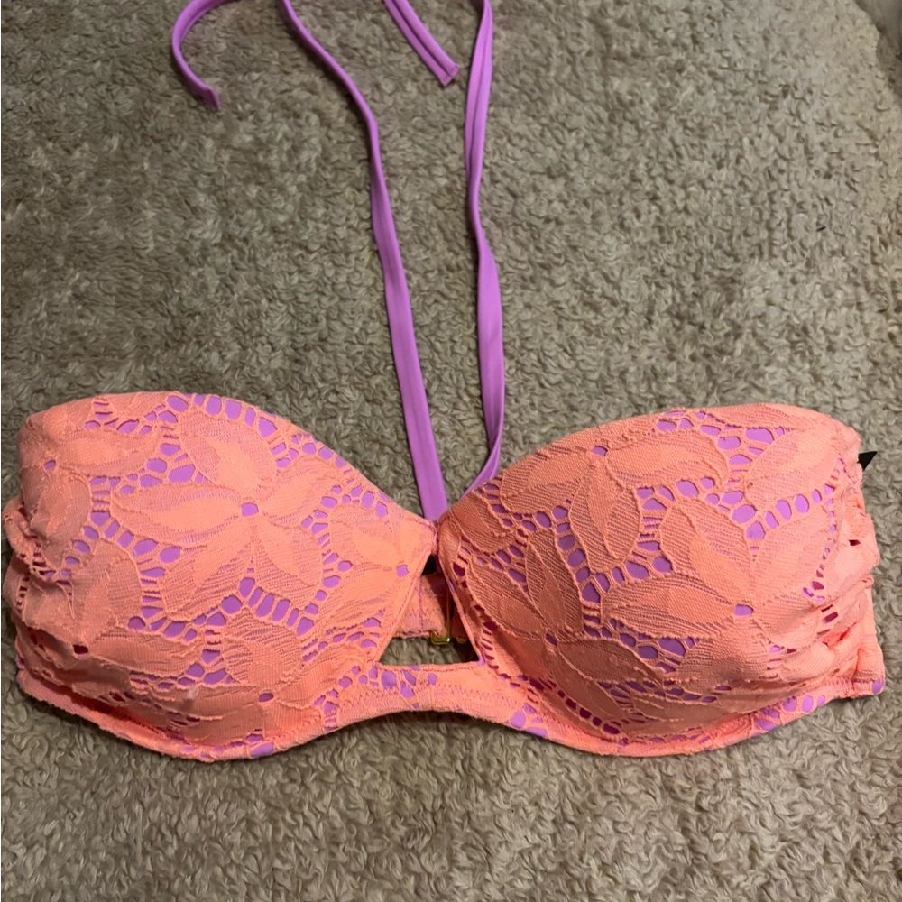 Victoria's Secret Neon Lace Swim Top